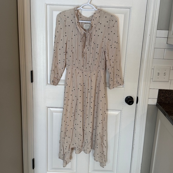 McGuire Peasant Midi Dress Beige Polka Dot 31715 - Picture 2 of 10